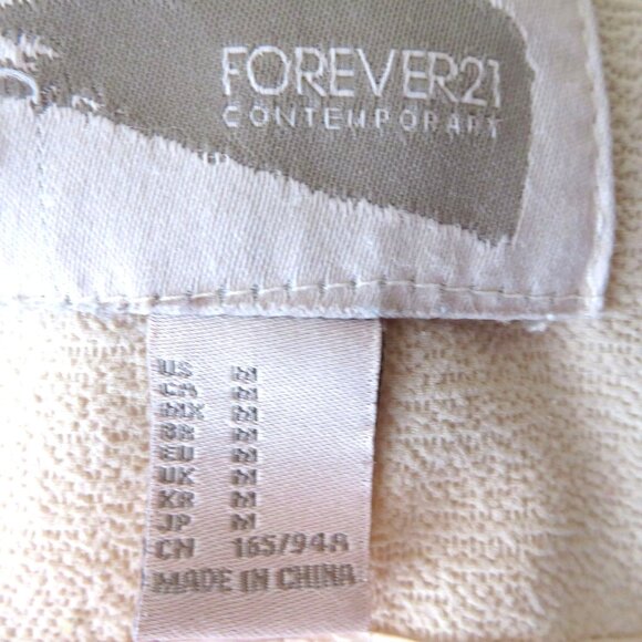 Forever 21 Contemporary Beige Open Front Waterfall Jacket Womens M Modern Design - Picture 7 of 8